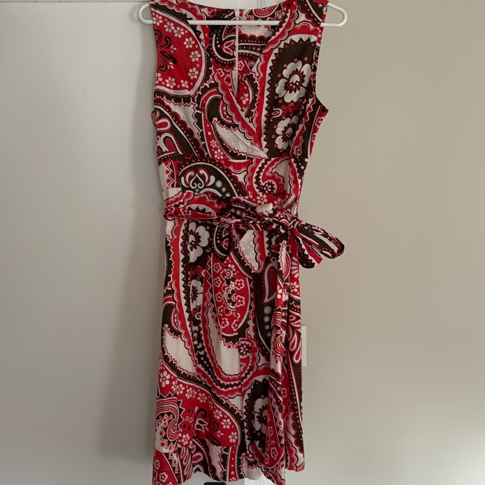 Talbots cotton block print dress